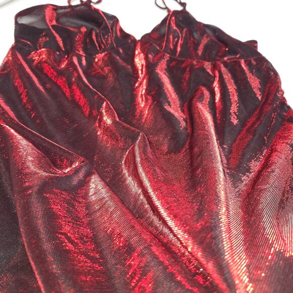 Gilligan & O'Malley Women XL Chemise Lingerie Reactive Shimmer Red Festival Y2K - Picture 3 of 12
